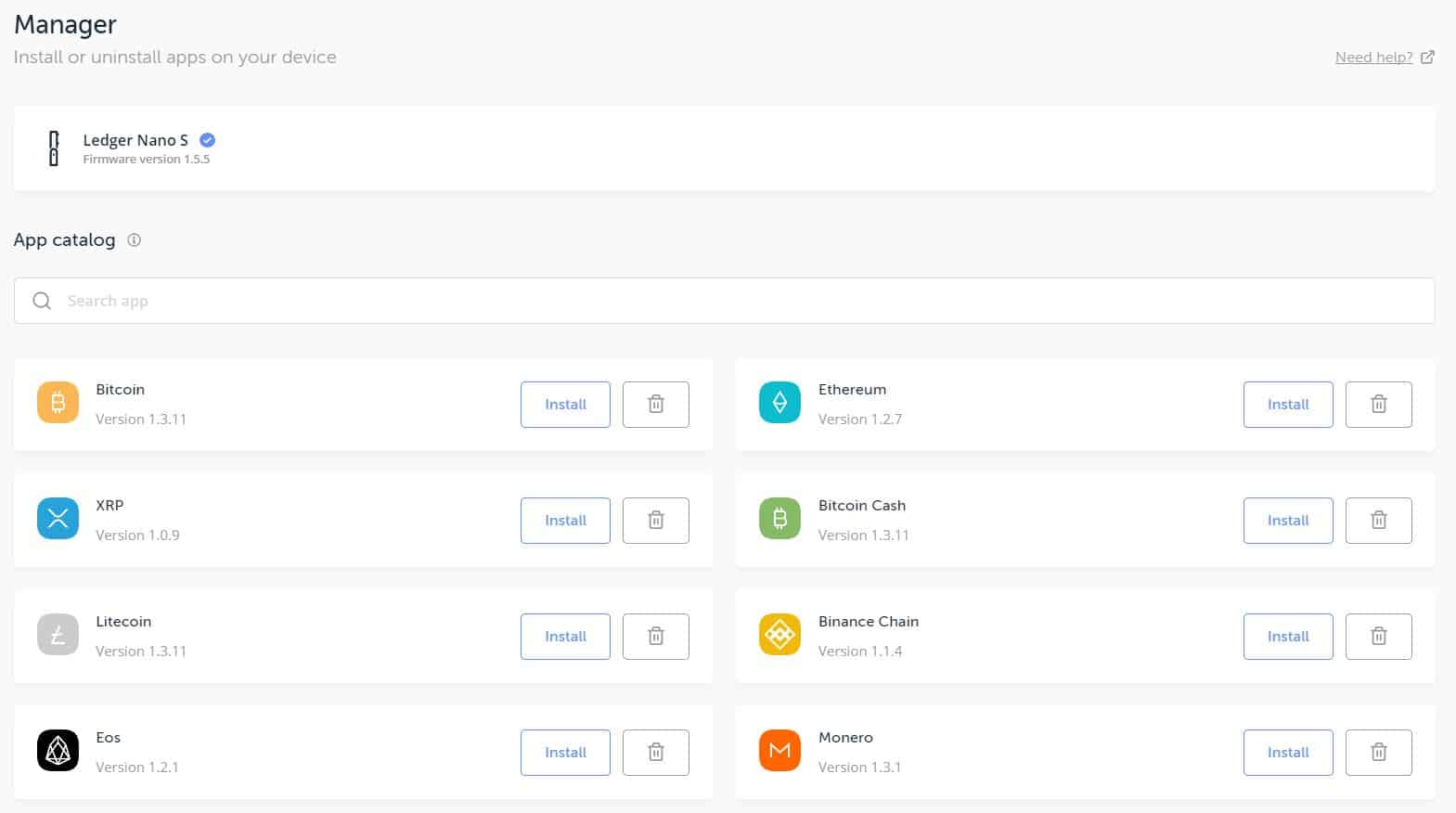 Portefeuilles sur Ledger Live