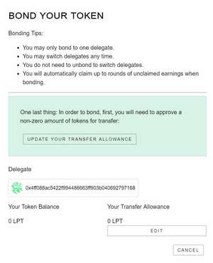 Livepeer Bond your Token