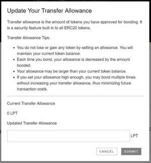 Livepeer Update Transfer Allowance