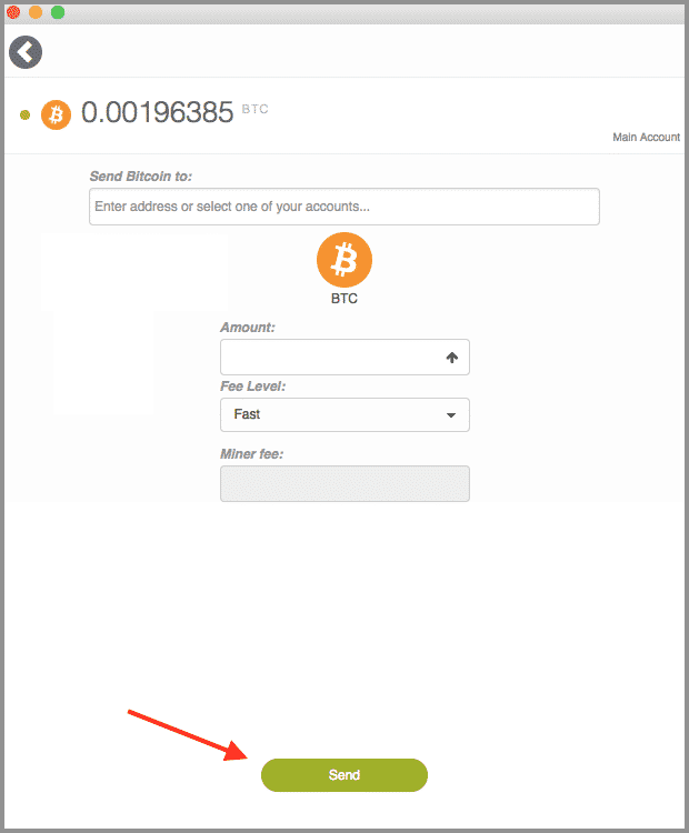 Send crypto from KeepKey